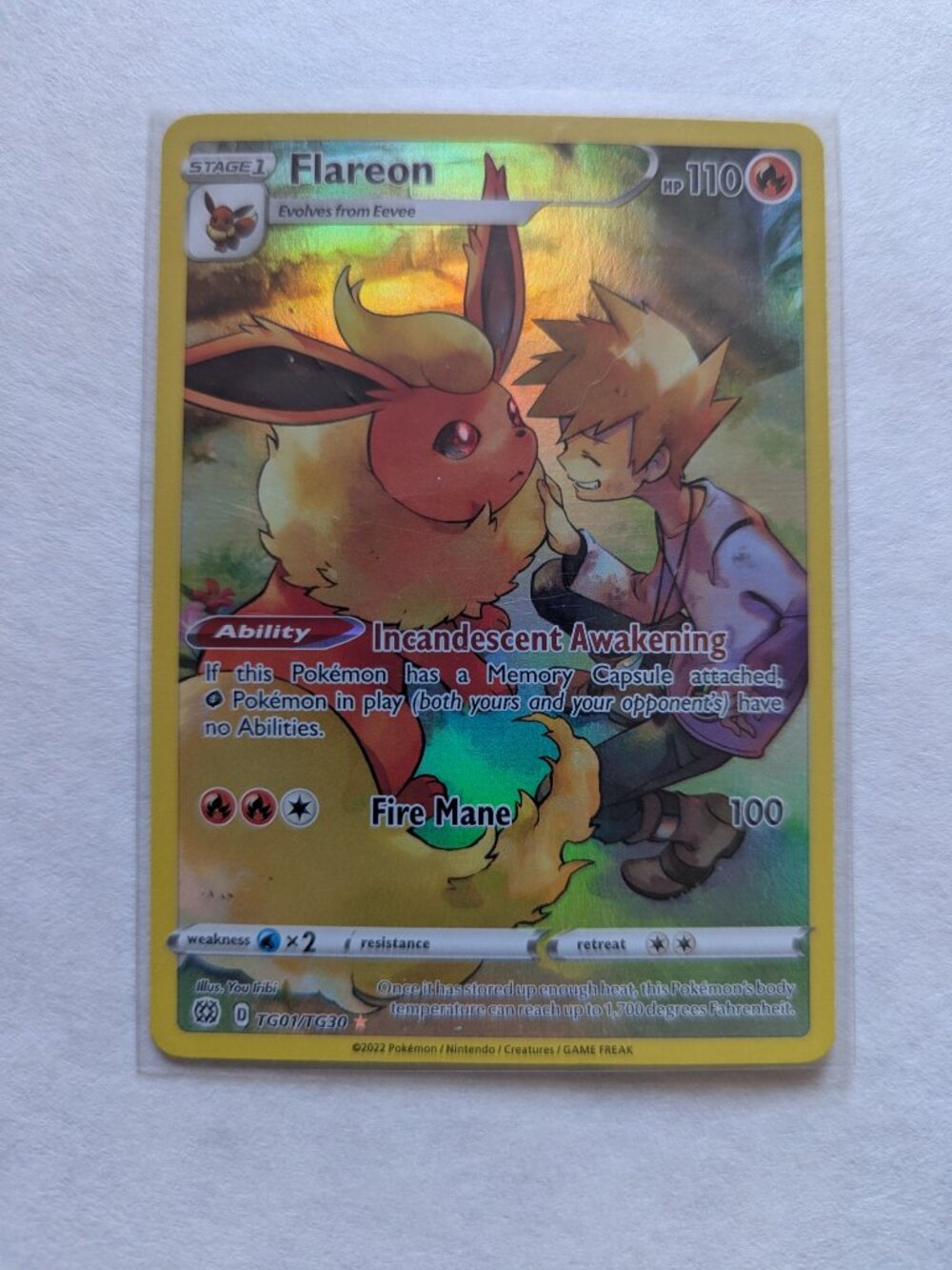 Pokemon Card Flareon #TG01/TG30